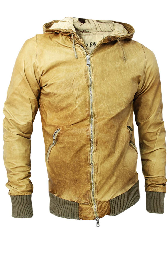 Кожаная куртка с капюшоном Giorgio Brato